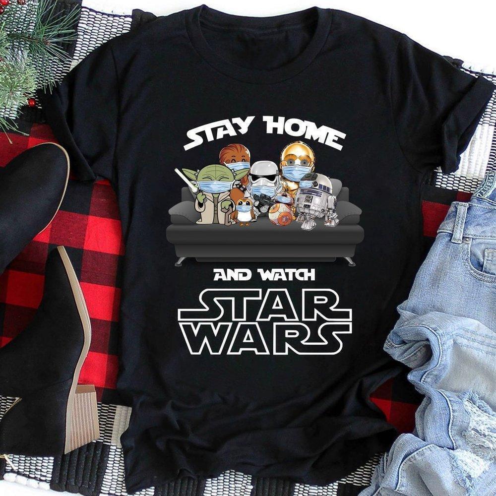 Stay Home Watch Stars Funny Cosmic Aesthetic Graphic Unisex T-Shirt